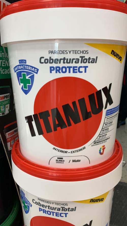 Nueva Pintura Plástica Blanca Antibacterias Cobertura Total Protect de Titanlux